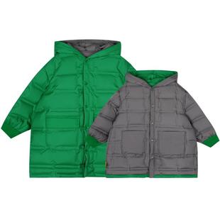 800蓬95绒子双面穿|woobaby儿童羽绒服男童女童24冬季保暖中长款