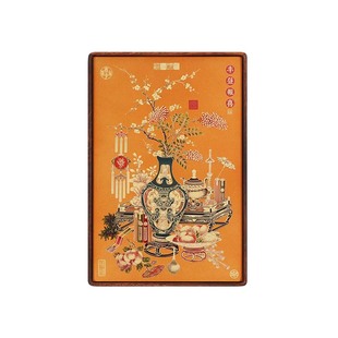 丰登报喜卧室玄关桌面摆台画王渊葫芦花瓶图中古风富贵工艺装饰画