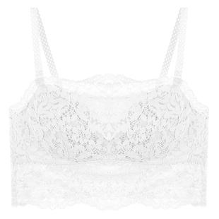 蕾丝抹胸内衣女内搭吊带防走光裹胸白色大码打底美背心一体文胸罩