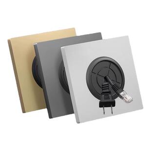 空白面板带出线孔装饰遮挡盖板86型穿线插座电视墙壁堵洞穿孔白板