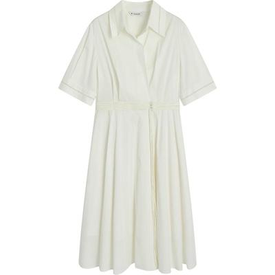 【播奥莱】播夏季新款商场同款新中式盘扣绑带贝壳绣装饰连衣裙