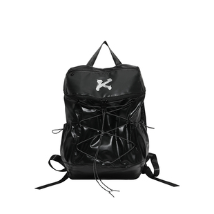 小众不撞款背包女大学生时尚黑色抽绳2025新款休闲通勤双肩包女士