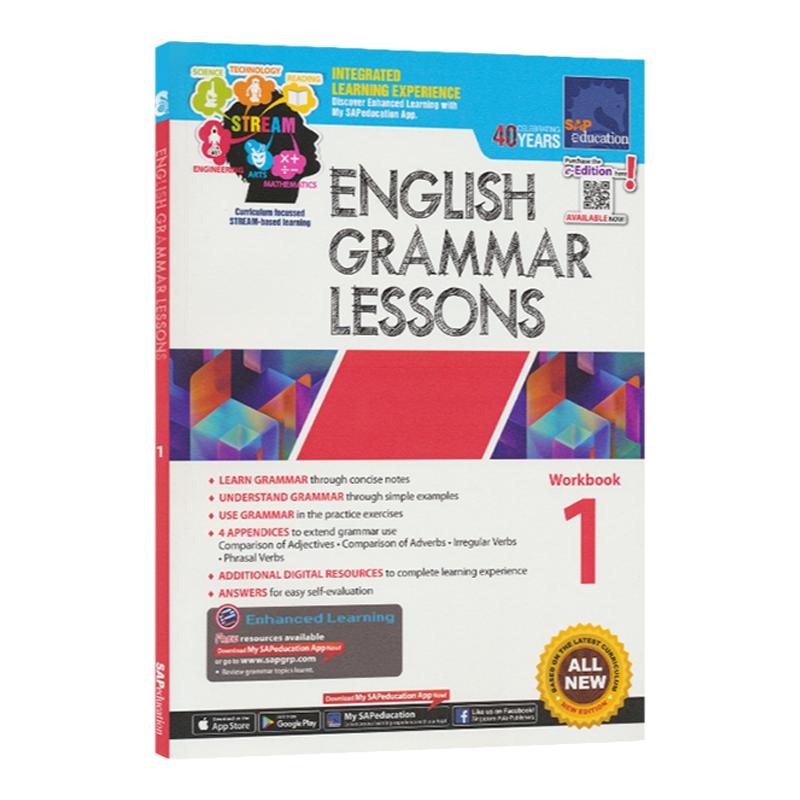 英文原版教辅 SAP English Grammar Lessons 1-6 小学1-6年级英语语法练习册 英语学习课 新加坡小学英语语法教辅教材