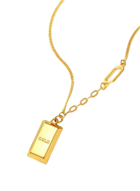 简约暴富小金条项链设计感高级