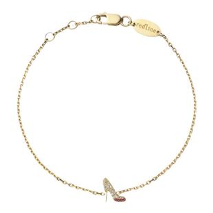 RedLine/红绳女士手链高跟鞋钻红宝石18K金四色选新款首饰