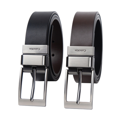 CalniKin牛皮男士皮带男真皮青年针扣腰带正品百搭男式商务裤带潮