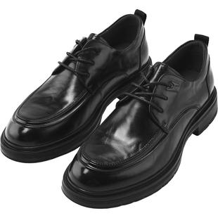 HLA/海澜之家微翘U型头系带正装皮鞋25新商务真皮鞋垫德比鞋子男