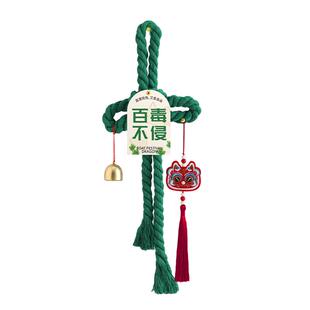 端午节挂件diy万字结艾草手工编织门挂装饰灯笼竹编香包铃铛挂饰