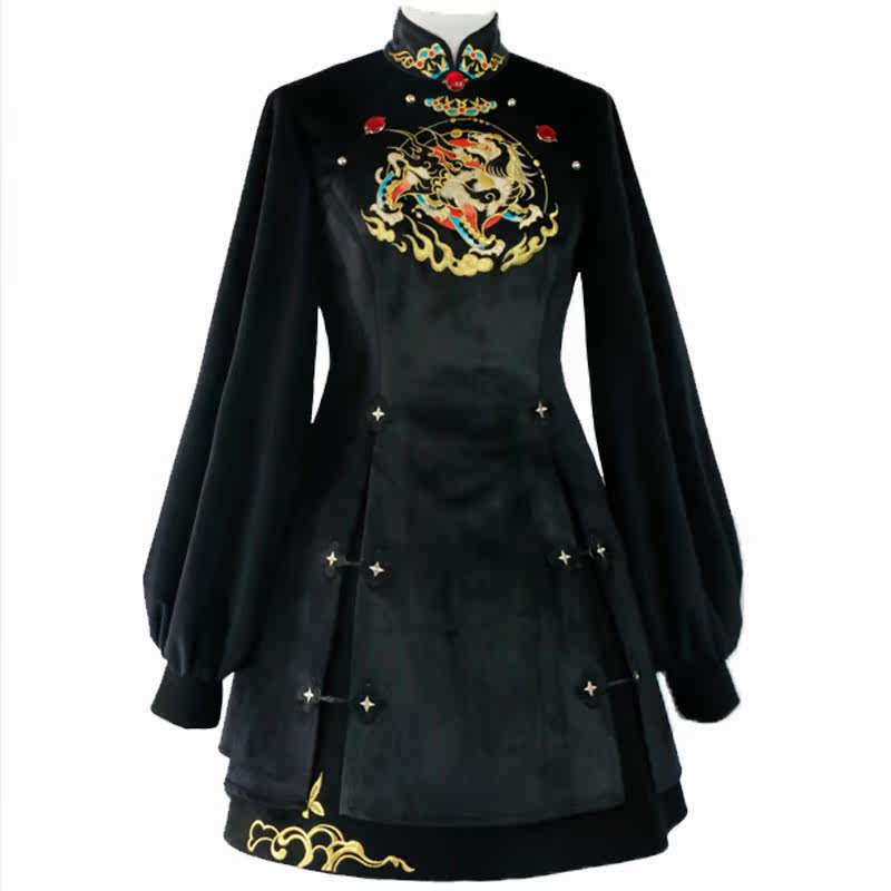 【清仓特价！】新中式壹仟鲤少女过年旗袍连衣裙中国风龙年拜年服