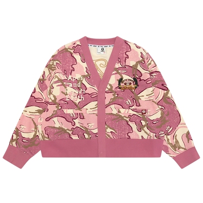 Aape旗舰店猿人迷彩薄绒卫衣开衫