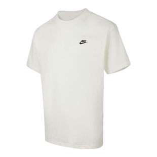 Nike耐克短袖男夏季宽松透气图案印花白色棉质运动T恤IH2473-133