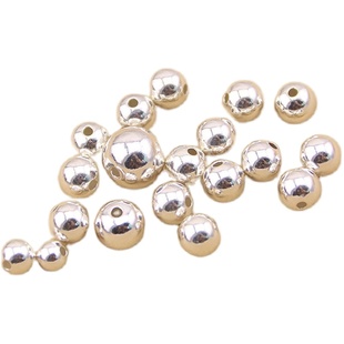 S925纯银珠子散珠配件 diy项链手工链大小圆珠隔珠配件饰品