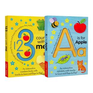A is for Apple 26个英文字母点读版小老虎数字翻翻启蒙纸板书tiger tale自然拼读发音有声儿歌英语挂图进口原版123 Count with Me