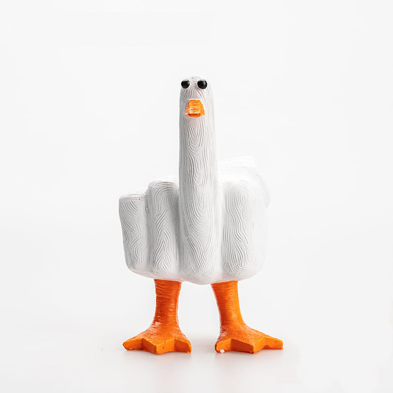 秃鸡！Duck You！给朋友送一个中指鸭 创意小礼物桌面装饰品摆件