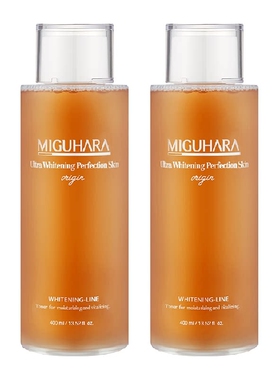 MIGUHARA/咪咕哈啦美白亮肤爽肤水400ml*2果酸烟酰胺熬夜去黄保湿