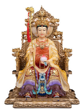 玉帝王母神像铜彩玉皇大帝王母娘娘汉白玉叠染天公西王母供奉摆件
