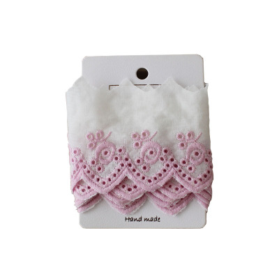 Cottontime First Love 6cm粉蓝法式刺绣花边波浪边绣辅料 2色