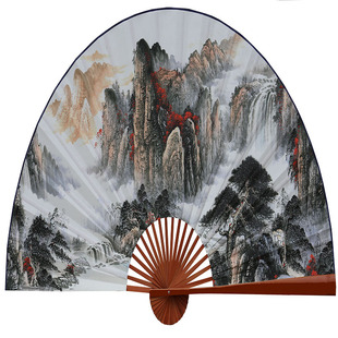 5年扇面不下垂质保*鸿运当头*大挂扇玄关客厅壁挂工艺大画折扇子