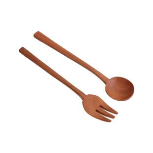 樱桃木叉勺套装实木甜品叉酸奶勺蛋糕叉日系原木制作下午茶餐具