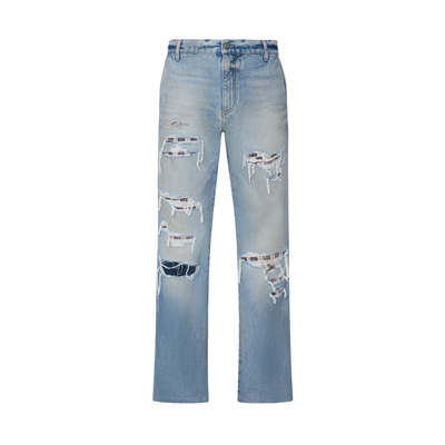 男士破洞微喇牛仔裤休闲