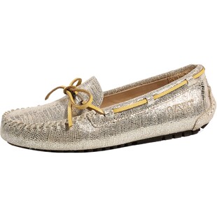 OZZEG豆豆鞋女春夏秋船鞋蜥蜴纹软底浅口舒适新平底鞋防滑孕妇鞋