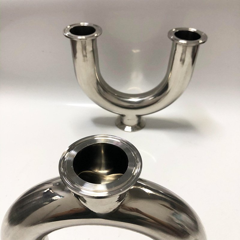 304不锈钢快装三通卫生级内外镜面卡箍式U型卡盘快接316管件批发