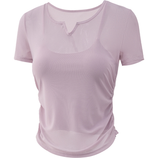 瑜伽服上衣女夏季绝美健身衣普拉提训练运动套装罩衫2026新款薄款