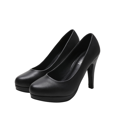高跟防水台黑色职业上班女单鞋