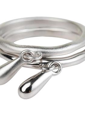 daccord胶囊哑光水滴纯银戒指