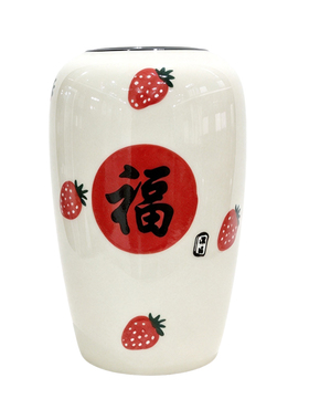 中式喜庆祝福陶瓷花瓶插花摆件
