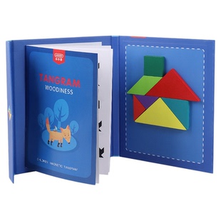 磁性七巧板磁力拼图小学生专用一二年级初中生磁吸儿童玩具教具智