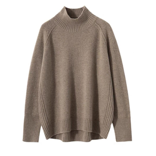 100纯羊毛衫女2025秋冬新款宽松慵懒风羊绒毛衣半高领内搭打底衫