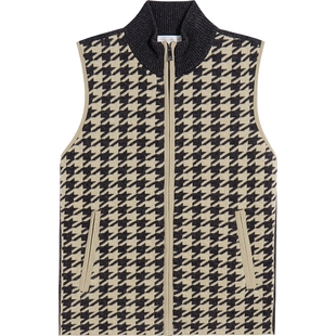 Brooks Brothers/布克兄弟女士25秋冬新品绵羊毛千鸟格针织马甲