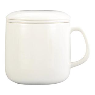 猪油白茶杯陶瓷德化功夫茶具办公室主人杯白瓷带盖会议杯水杯套装