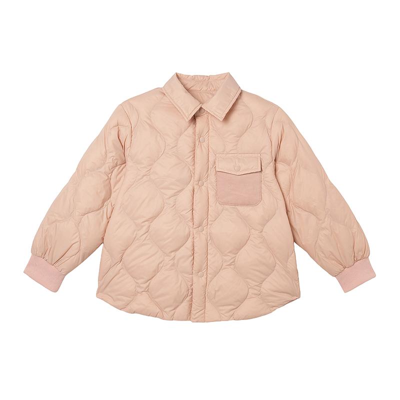 Mitti2025冬季新款女童羽绒服纯色翻领鸭绒轻盈保暖儿童外套