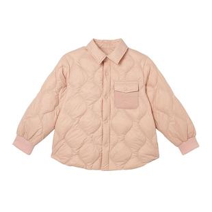 Mitti2025冬季新款女童羽绒服纯色翻领鸭绒轻盈保暖儿童外套