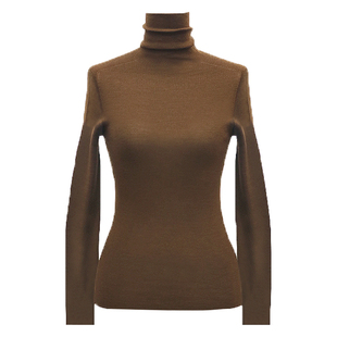 LadyJ-“美拉德之秋”鼎级进口扬子纱无缝一体加厚羊毛针织打底衫