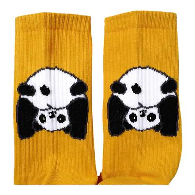 熊猫男女情侣中筒袜全棉可爱休闲