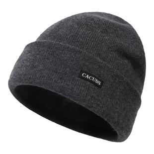 纯羊毛帽子针织帽男冬季双层加厚保暖大头围骑行护耳防风毛线冷帽