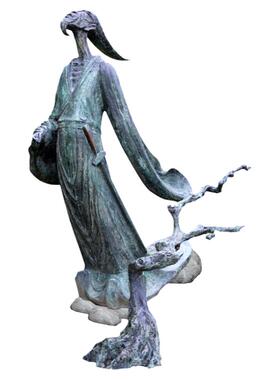 战国时期楚爱国诗人屈原铸铜雕塑定制校园文化名人户外广场摆件