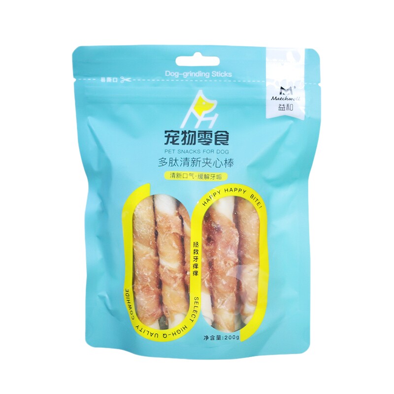 益和狗狗零食鸡肉多肽夹心棒