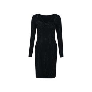 张雨绮同款YES BY YESIR叶谦原创设计师夜幕星钻针织连衣裙