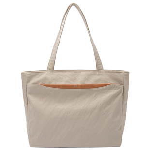 莱夫14寸电脑托特包大容量高级感2026新款帆布包女上班通勤单肩包