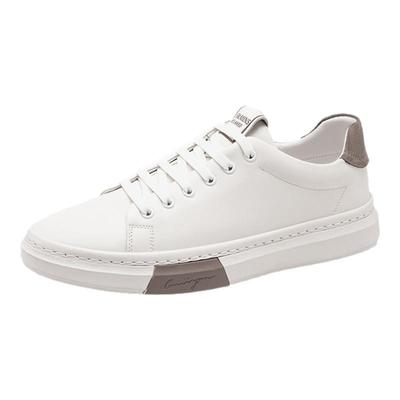 15mins男鞋春季新款男士真皮潮流板鞋百搭小白鞋男士透气休闲鞋子