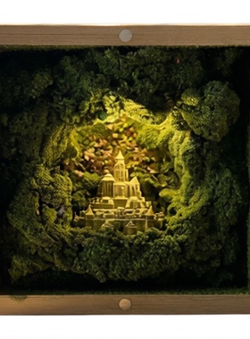 纯手工圣米歇尔山森林城堡氛围灯