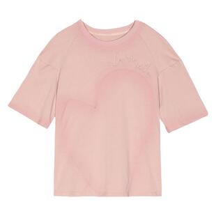 谜底纯棉T恤短袖女2025春季新品温柔浪漫泡泡袖百搭上衣251MT0072