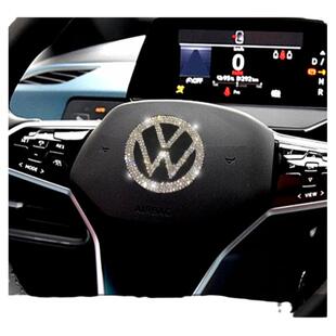 大众方向盘ID3 新款宝来朗逸速腾车内装饰ID4途观X迈腾车贴改装钻