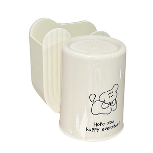 可爱电动牙刷漱口杯置物架免打孔壁挂式卫生间牙膏刷牙杯收纳架子