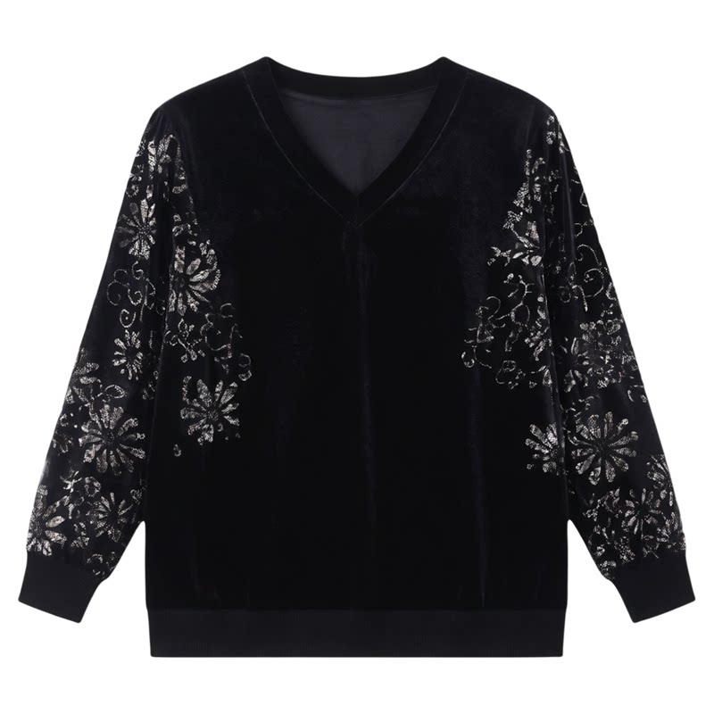 大码妈妈装洋气遮肚子打底衫春秋