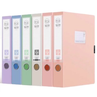 立式档案盒标准a4资料盒塑料加厚55mm人事会计财务文件夹莫兰迪大容量20个办公用品收纳箱分类折叠A4纸高级